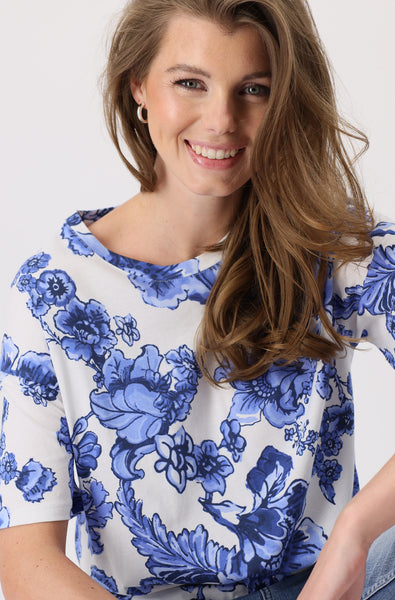Fran Shirt in Fiori Blu Print
