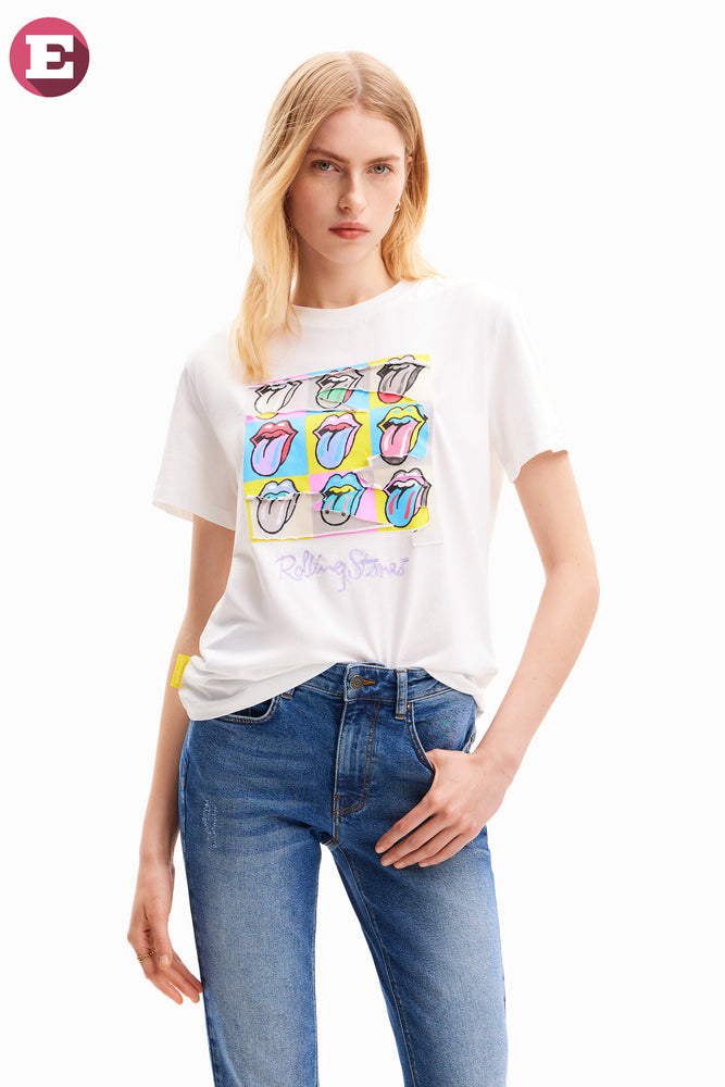 Desigual White Rolling Stones T-Shirt