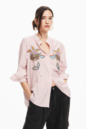 Desigual Striped Floral Shirt