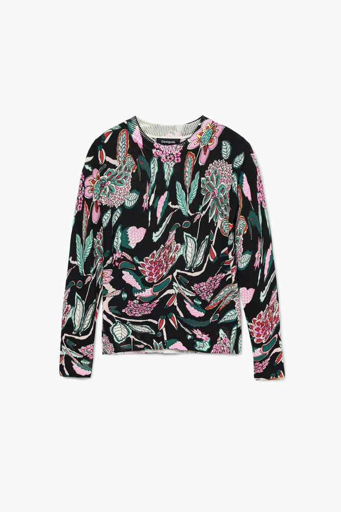 Desigual Black Floral Sweater