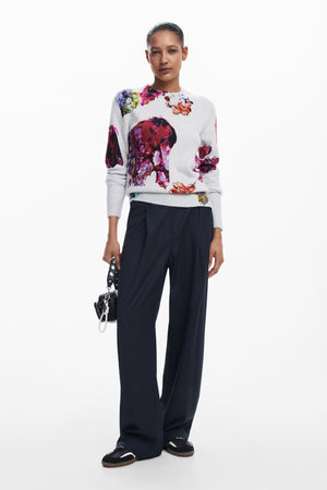 Desigual Silver Floral Sweater