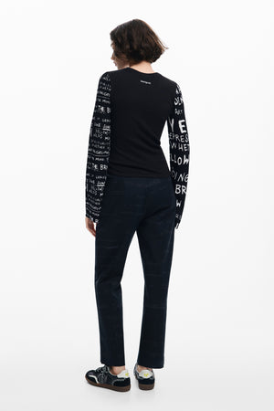 Desigual Black Letter Sweater