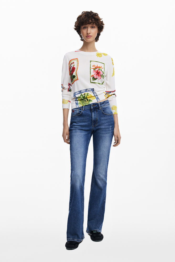Desigual White Crudo Knit