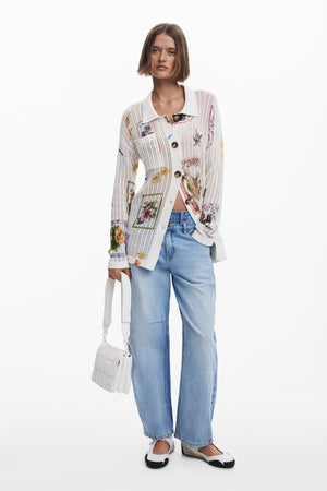 Desigual Longline Mesh Cardigan