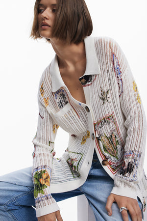 Desigual Longline Mesh Cardigan
