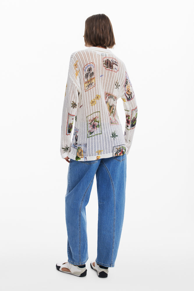 Desigual Longline Mesh Cardigan