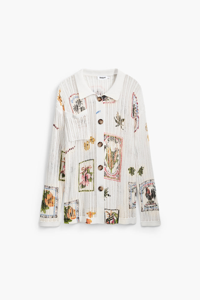 Desigual Longline Mesh Cardigan