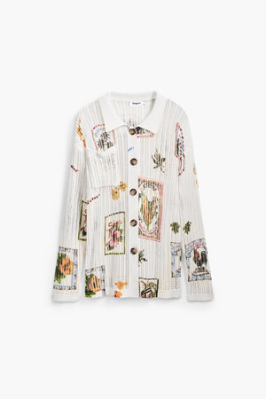 Desigual Longline Mesh Cardigan