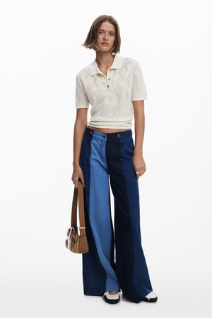 Desigual Cream Mesh Top