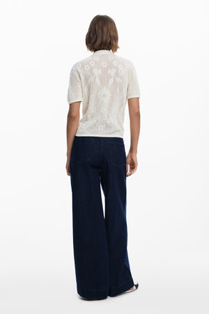 Desigual Cream Mesh Top