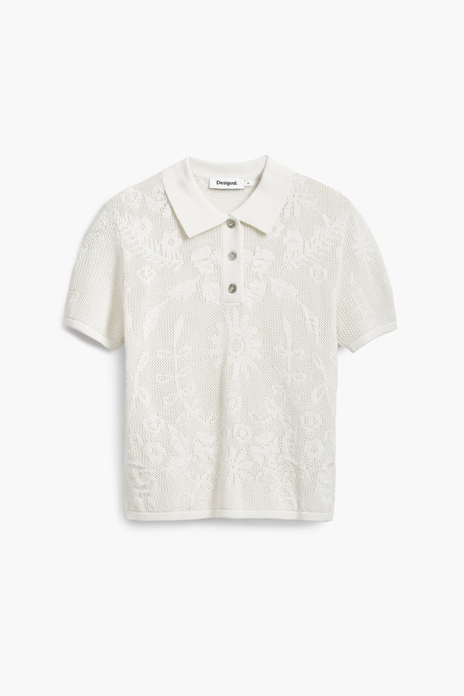 Desigual Cream Mesh Top