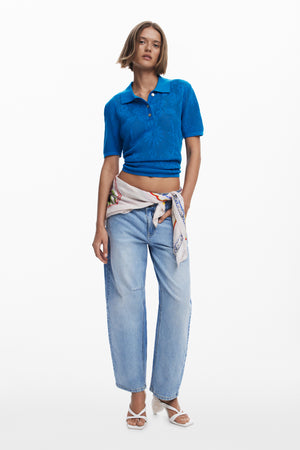 Desigual Blue Mesh Top