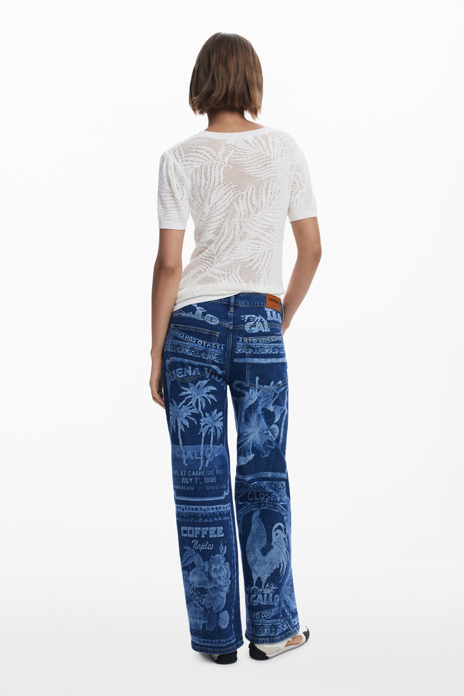 Desigual White Mesh Top