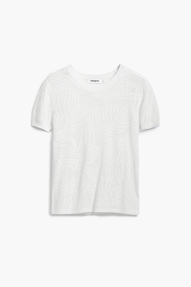 Desigual White Mesh Top