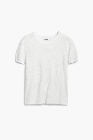 Desigual White Mesh Top