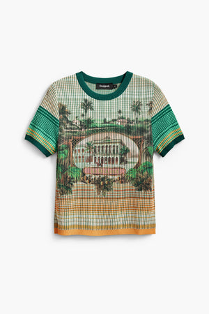 Desigual Printed Knit Top