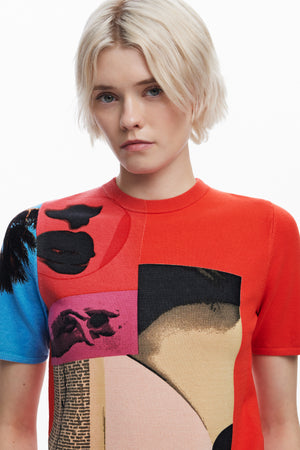 Desigual Red T-Shirt with Print