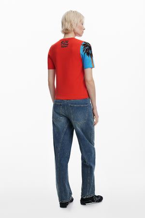 Desigual Red T-Shirt with Print