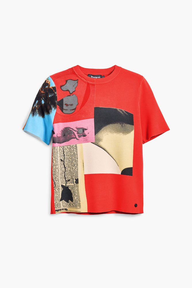 Desigual Red T-Shirt with Print