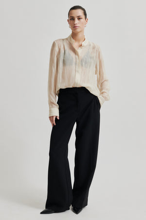 Second Female Fique Straight Trousers - Black