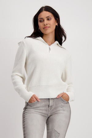 Monari Zip Cream Jumper