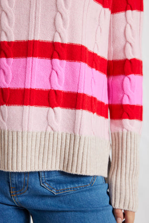 Alessandra Stripe Cable Jumper