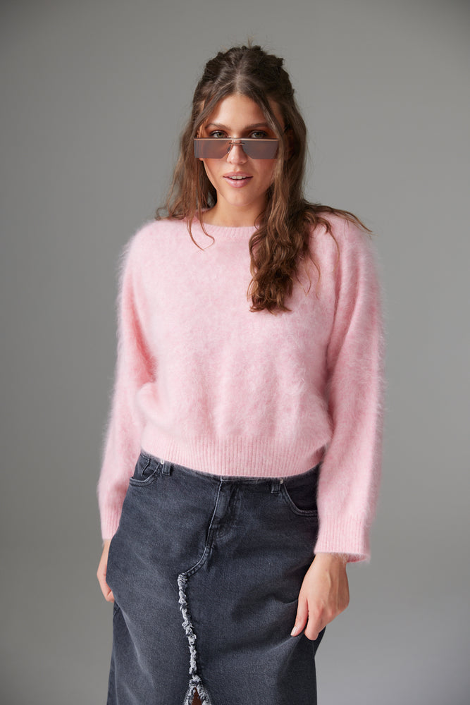 Crush Brushed Cashmere Crew