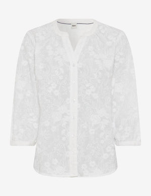 Brax Velia Embroidered Blouse - White