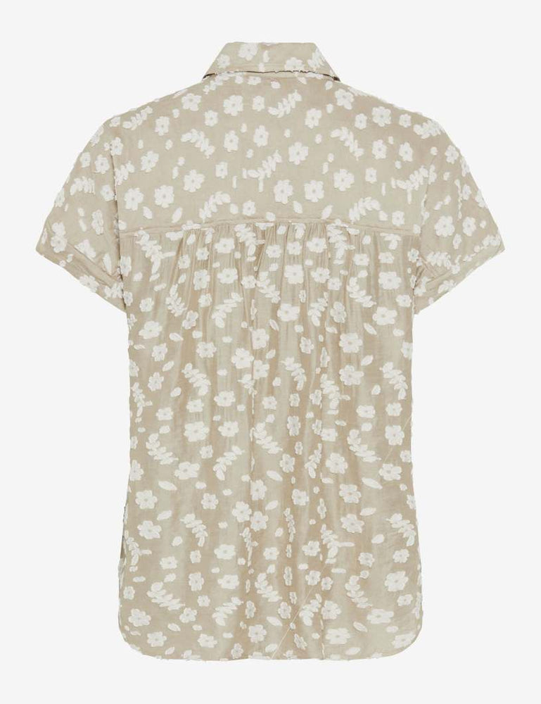 Brax Viv Embroidered Blouse - Soft Greige