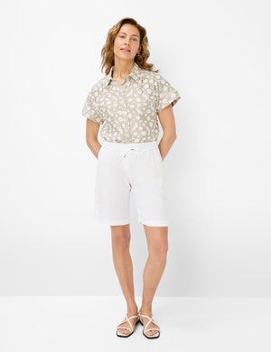 Brax Viv Embroidered Blouse - Soft Greige