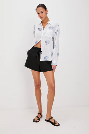 Rails Charli Long Sleeve Shirt - Blue Seashells
