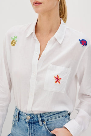 Rails Charli Long Sleeve Shirt - Island Embroidery