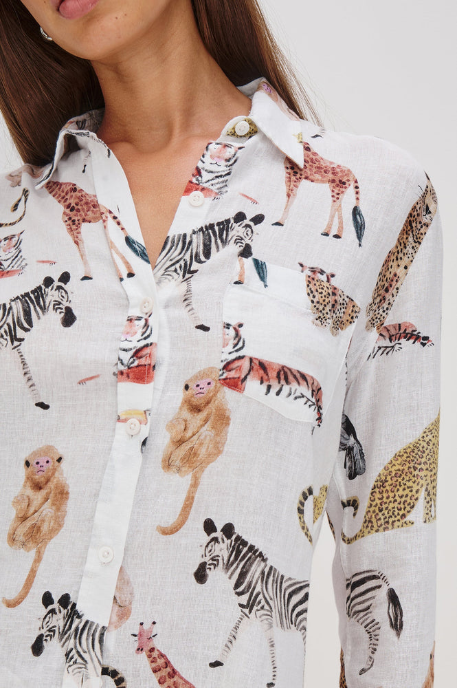 Rails Charli Long Sleeve Shirt - Jungle Animals