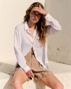 Rails White Blanket Stitch Shirt