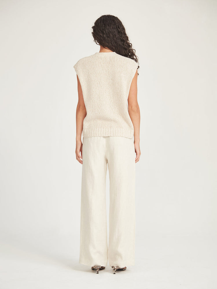 Caroline Sills Sandon Oat Knit Vest