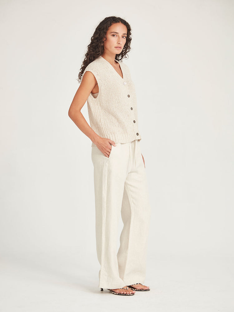 Caroline Sills Sandon Oat Knit Vest