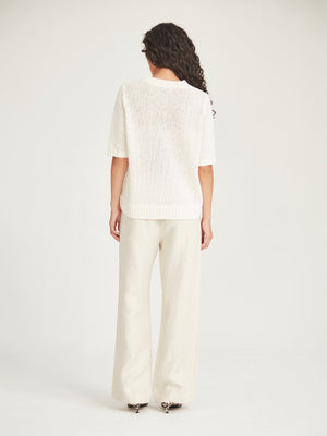 Caroline Sills Gaia Ivory Knit Tee
