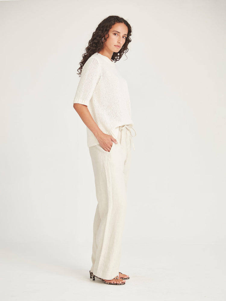 Caroline Sills Gaia Ivory Knit Tee