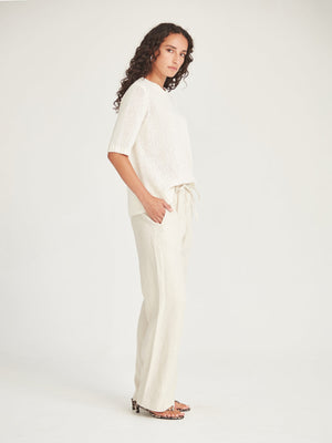 Caroline Sills Gaia Ivory Knit Tee