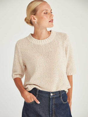 Caroline Sills Gaia Oat Knit Tee