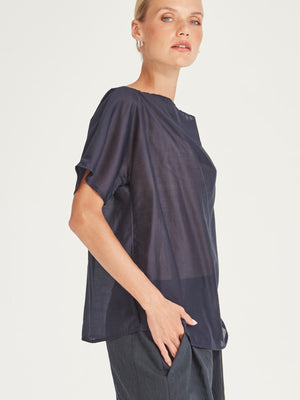 Caroline Sills Navy Dana Top