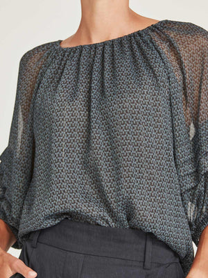 Caroline Sills Navy Bonita Blouse