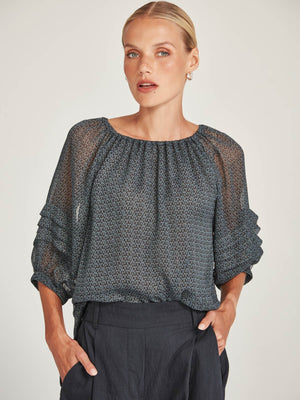 Caroline Sills Navy Bonita Blouse