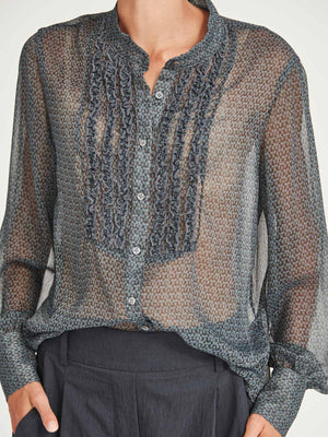 Caroline Sills Navy Dauphine Blouse