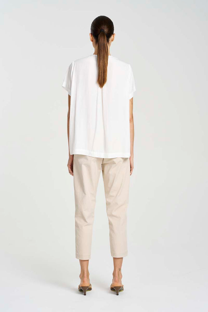 Mela Purdie White Double Vent Top