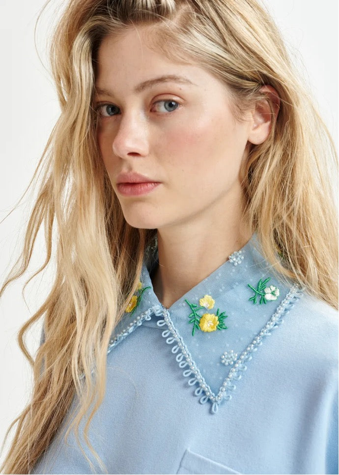 Essentiel Antwerp Blue Hideal Embroidered Polo