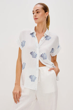 Rails Jamie Short Sleeve Shirt - Blue Seashells