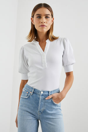 Rails White Ribbed Top