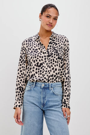 Rails Josephine Long Sleeve Shirt - Taupe Spotted