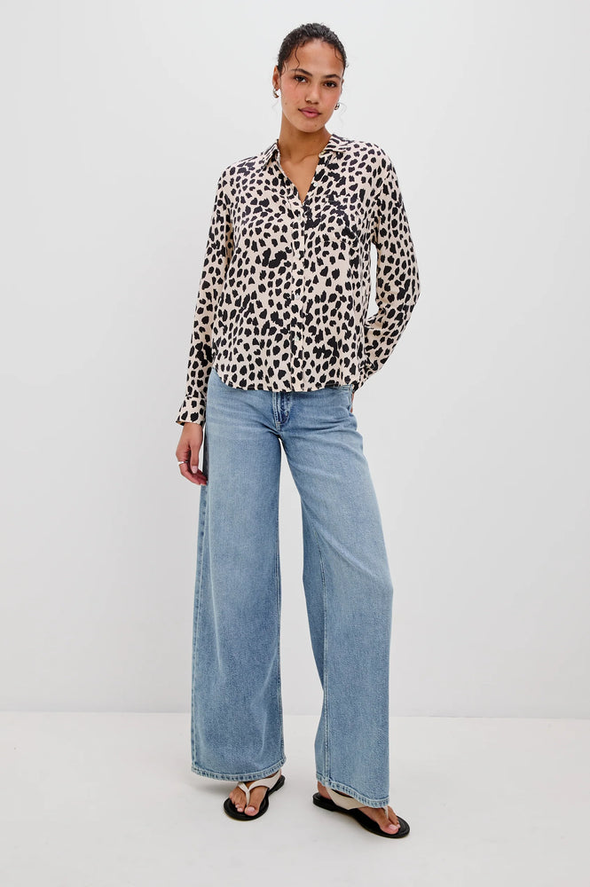Rails Josephine Long Sleeve Shirt - Taupe Spotted
